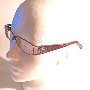 Vintage Gucci GG Women's Brownish  Bronze Eyeglasses Frames with Rhinestones
